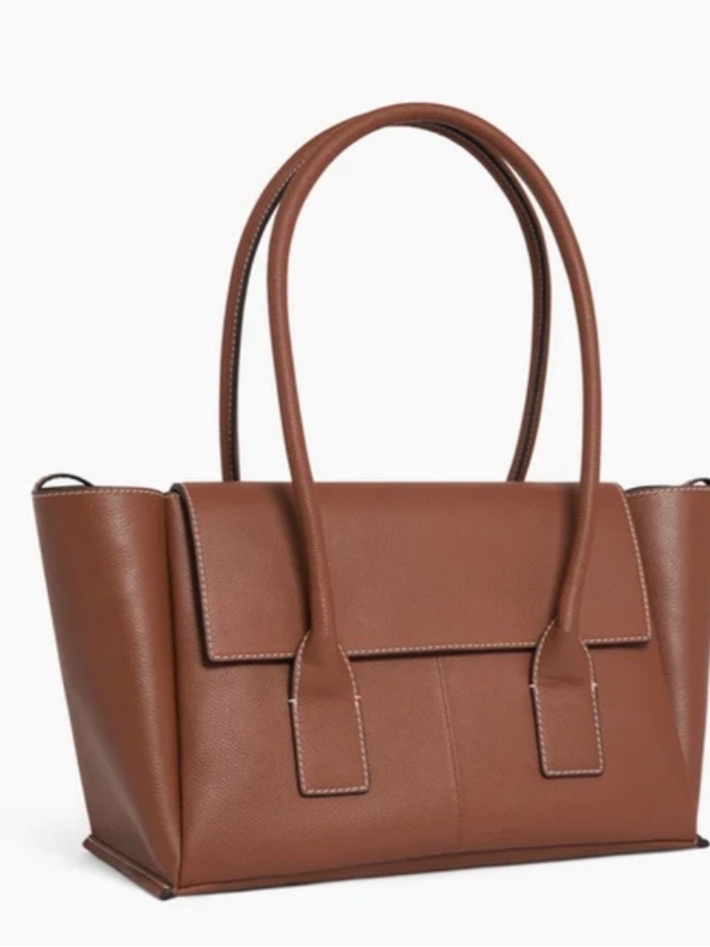 Le Tanneur Médium Elena tote bag with flap leather new